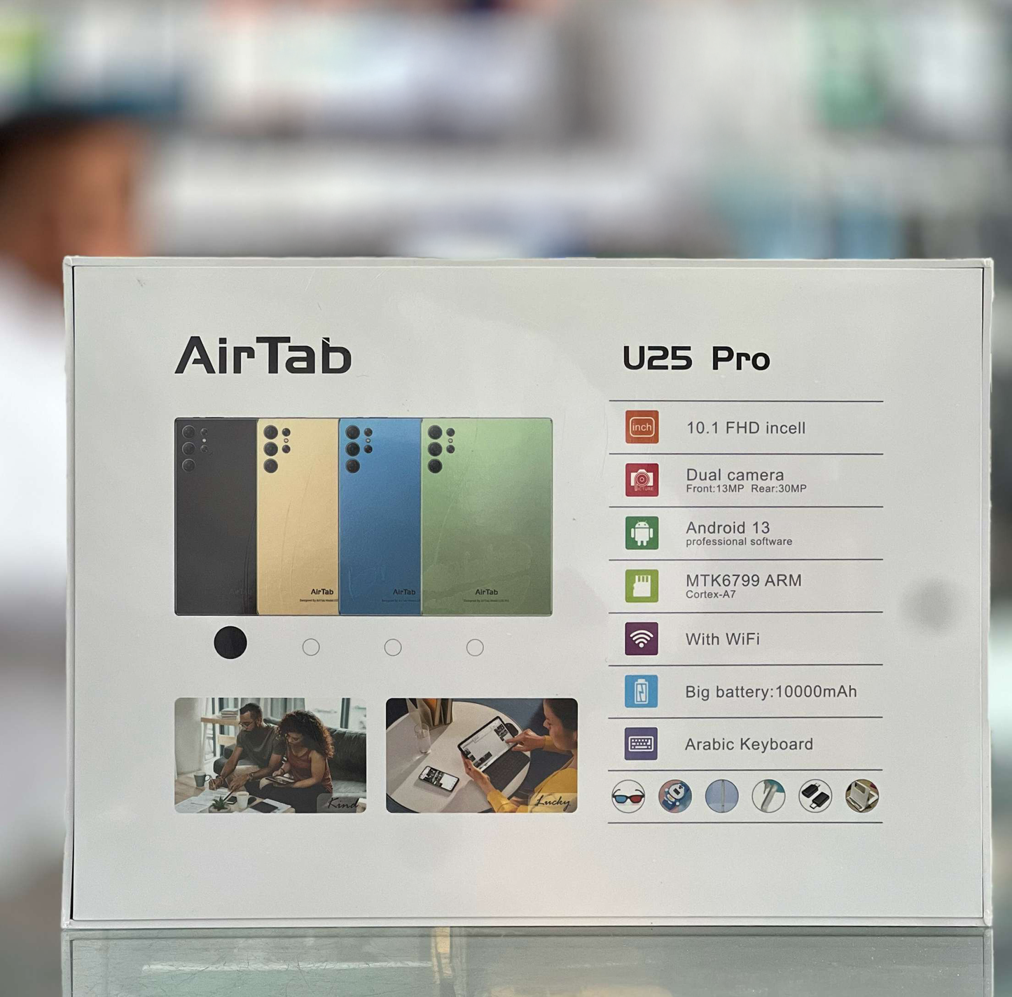 AirTab U25 Pro 10" Tablet + Keyboard + Mouse + Pen ضمان 6 شهور